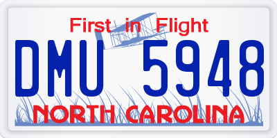 NC license plate DMU5948