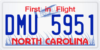 NC license plate DMU5951