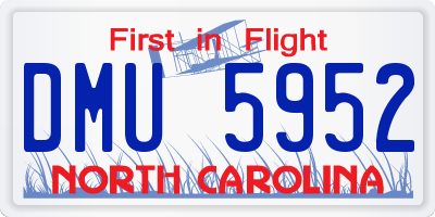 NC license plate DMU5952