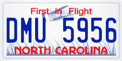 NC license plate DMU5956