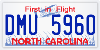 NC license plate DMU5960