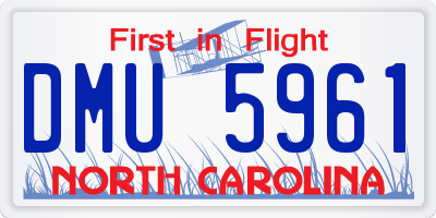 NC license plate DMU5961