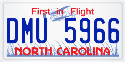 NC license plate DMU5966