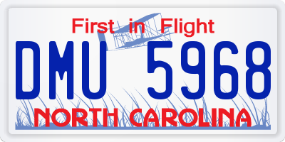 NC license plate DMU5968