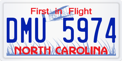 NC license plate DMU5974