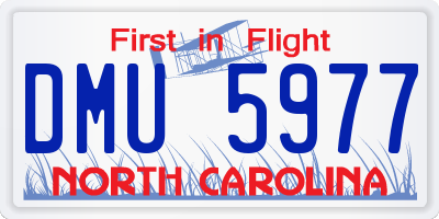 NC license plate DMU5977