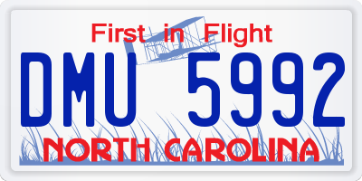 NC license plate DMU5992