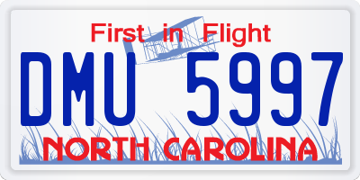 NC license plate DMU5997
