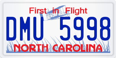 NC license plate DMU5998