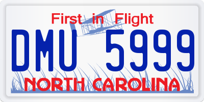 NC license plate DMU5999