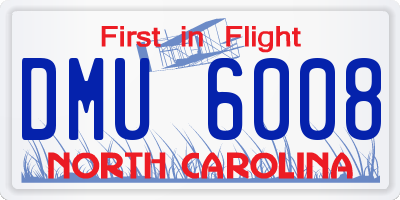 NC license plate DMU6008
