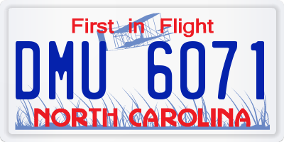 NC license plate DMU6071