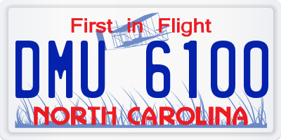NC license plate DMU6100