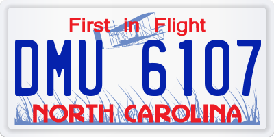 NC license plate DMU6107