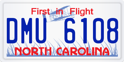 NC license plate DMU6108