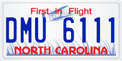 NC license plate DMU6111