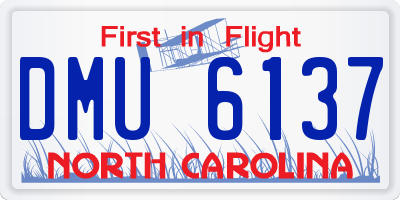 NC license plate DMU6137