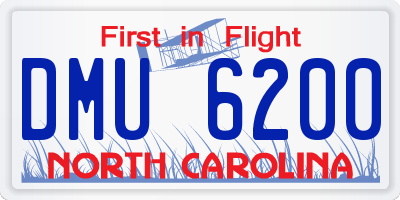 NC license plate DMU6200