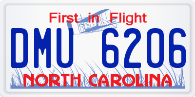 NC license plate DMU6206