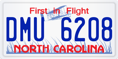 NC license plate DMU6208