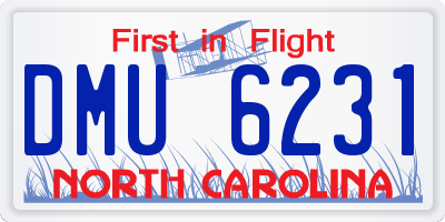 NC license plate DMU6231