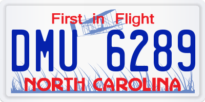 NC license plate DMU6289