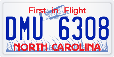 NC license plate DMU6308