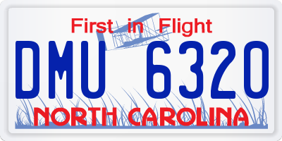 NC license plate DMU6320