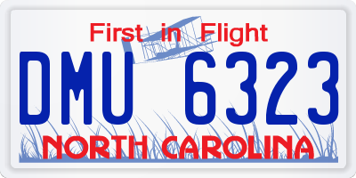 NC license plate DMU6323