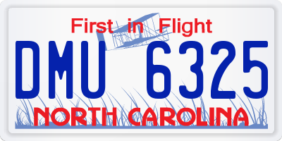 NC license plate DMU6325