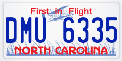 NC license plate DMU6335