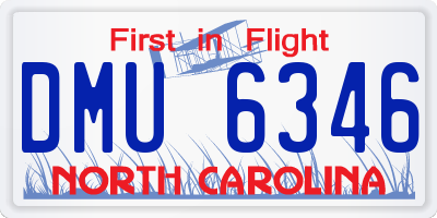 NC license plate DMU6346