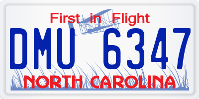 NC license plate DMU6347