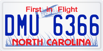 NC license plate DMU6366