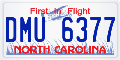 NC license plate DMU6377