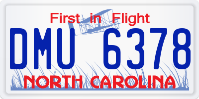 NC license plate DMU6378