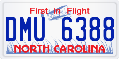 NC license plate DMU6388