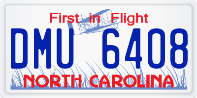 NC license plate DMU6408