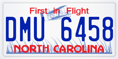 NC license plate DMU6458