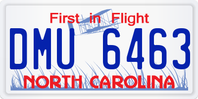 NC license plate DMU6463