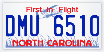 NC license plate DMU6510