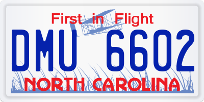NC license plate DMU6602