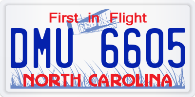 NC license plate DMU6605