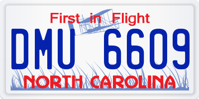 NC license plate DMU6609