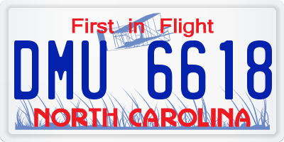 NC license plate DMU6618