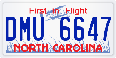NC license plate DMU6647