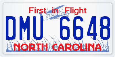 NC license plate DMU6648