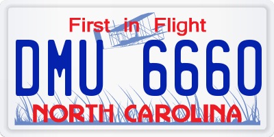NC license plate DMU6660
