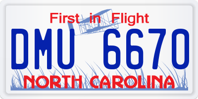 NC license plate DMU6670