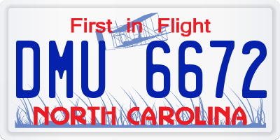 NC license plate DMU6672